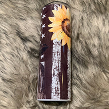 Load image into Gallery viewer, Dark Brown Cow Sunflower Flag

